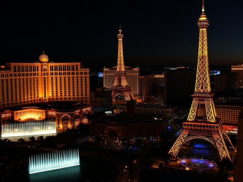 The Las Vegas skyline at dusk