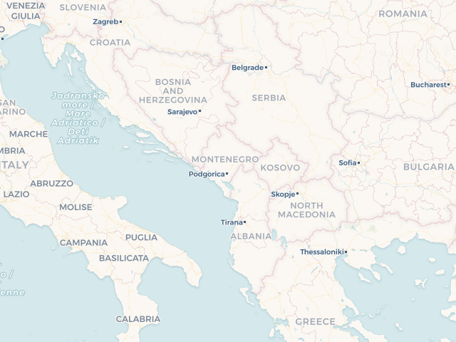 Location map of Montenegro